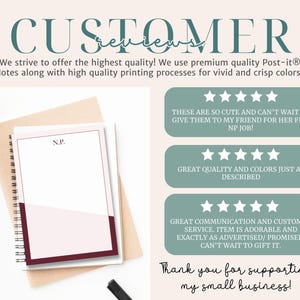 Monogram Notepad Custom Initial Personalized Stationery Gift Office Desk Accessory Writing Pad Pink Sticky Notes image 4