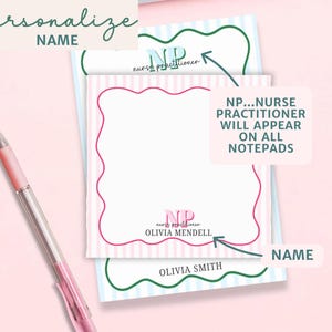 Nurse Practitioner Gift Preppy Personalized Stationary Post-it® Notes NP Gifts for Graduation Custom Note Pads Sticky Notes Desk Accessory image 5