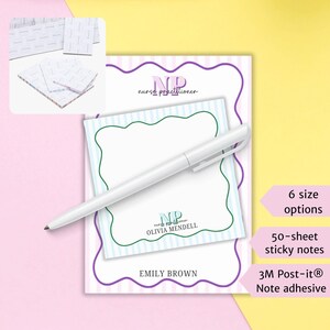 Nurse Practitioner Gift Preppy Personalized Stationary Post-it® Notes NP Gifts for Graduation Custom Note Pads Sticky Notes Desk Accessory image 3