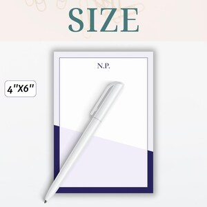 Monogram Notepad Custom Initial Personalized Stationery Gift Office Desk Accessory Writing Pad Pink Sticky Notes image 5
