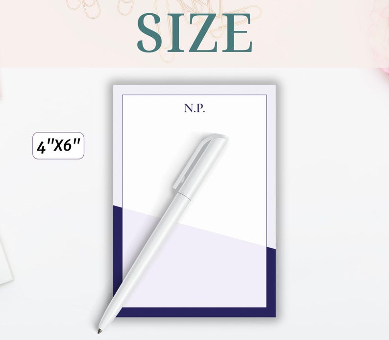Monogram Notepad Custom Initial Personalized Stationery Gift Office Desk Accessory Writing Pad Pink Sticky Notes image 5