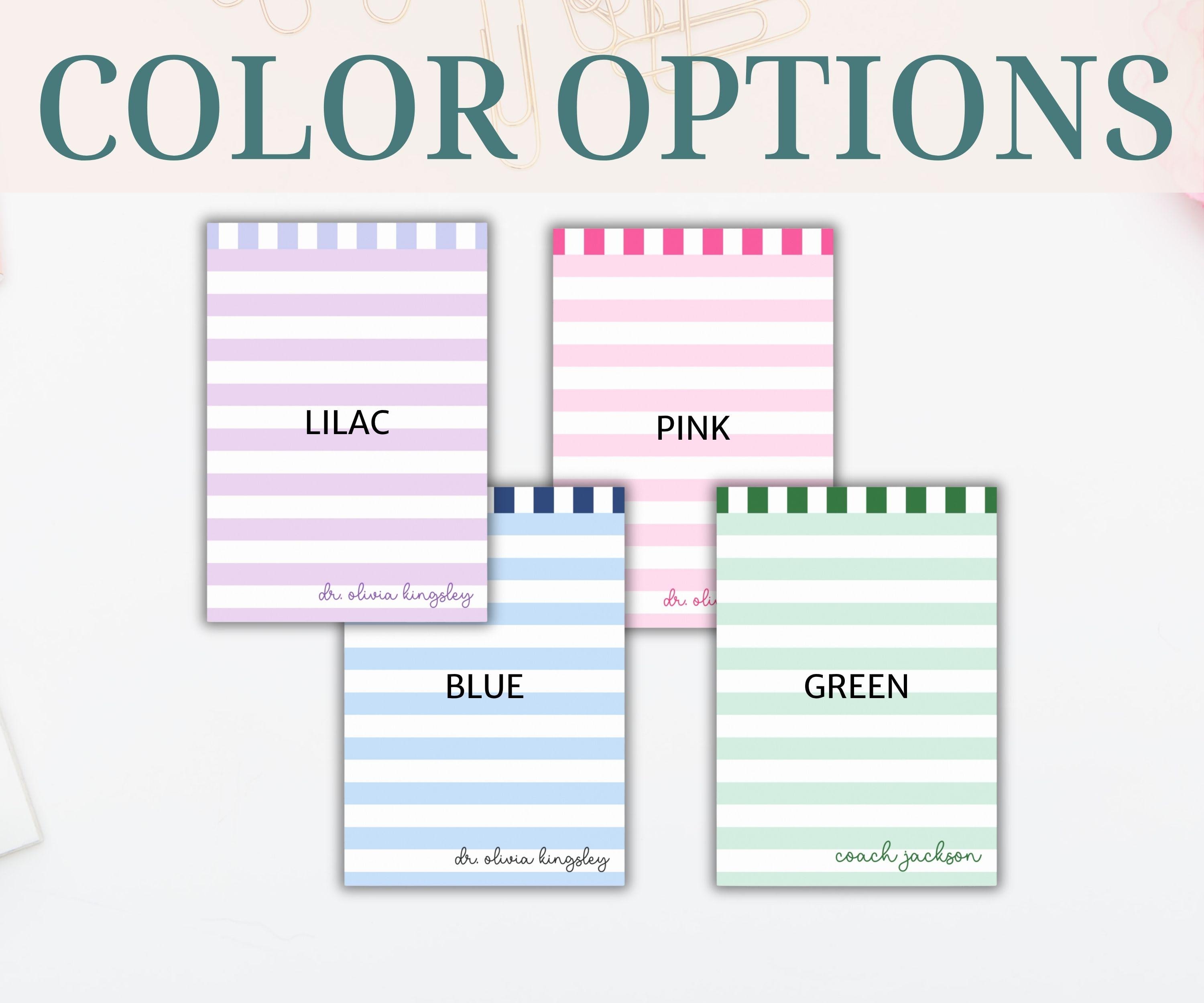 Personalized Striped Teacher Sticky Notes Custom Name Notepad Post-it ...