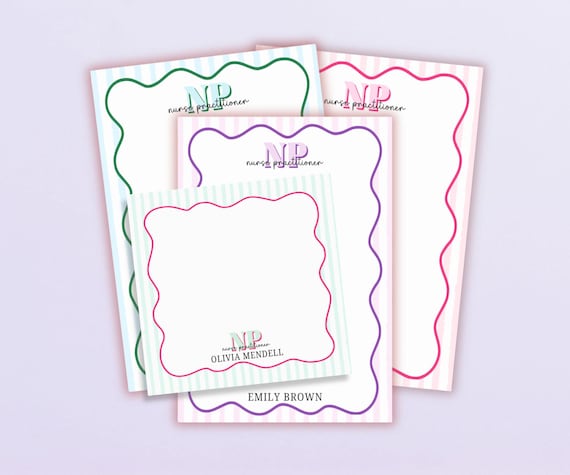 Nurse Practitioner Gift Preppy Personalized Stationary Post-it® Notes NP Gifts for Graduation Custom Note Pads Sticky Notes Desk Accessory