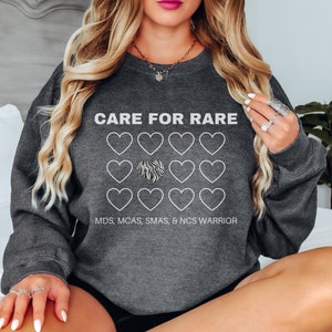 CUSTOM Rare Disease Awareness Sweatshirt Rare Disease Day EDS Sweatshirt Care for Rare Apparel Chronic Illness Zebra Spoonie Sweatshirt