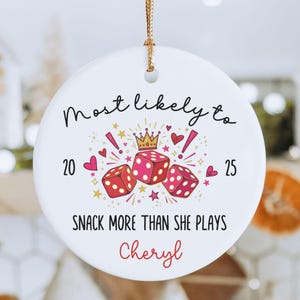 Personalized Bunco Christmas Gift Ornament Custom Bunco Gift Tag with Name Funny Bunco Player Christmas Keepsake Bunco Group Ornament 2026 Ornament