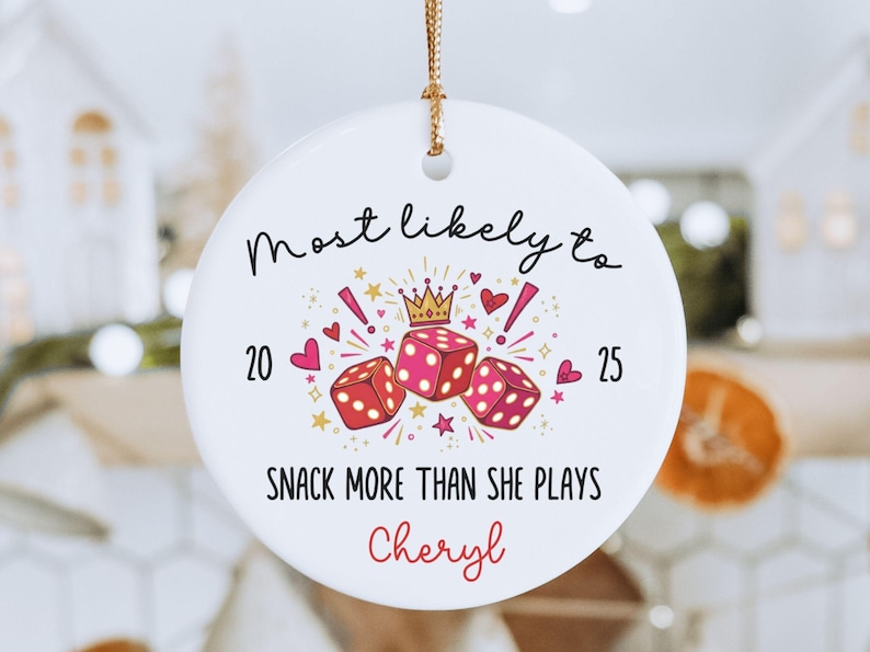 Personalized Bunco Christmas Gift Ornament Custom Bunco Gift Tag with Name Funny Bunco Player Christmas Keepsake Bunco Group Ornament 2026 Ornament