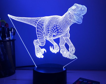 Utah Raptor Dinosaur Gift - 3D Optical Illusion Lamp