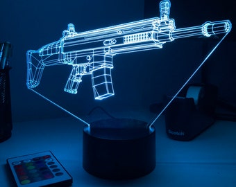 Rifle 5.56 Firearm - 3D Optical Illusion Lamp