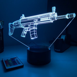 Rifle 5.56 Firearm - 3D Optical Illusion Lamp