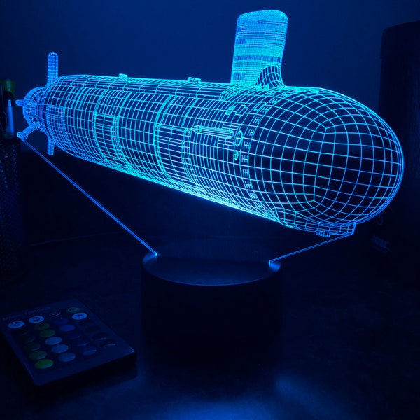 US Navy Virginia Class Submarine - 3D Lamp