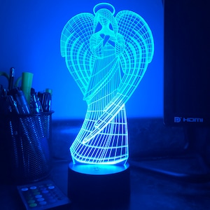 Angelic Angel 3D Optical Illusion Lamp - Etsy