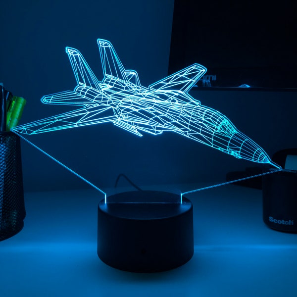 F-14 Fighter Jet - 3D Optical Illusion Lamp