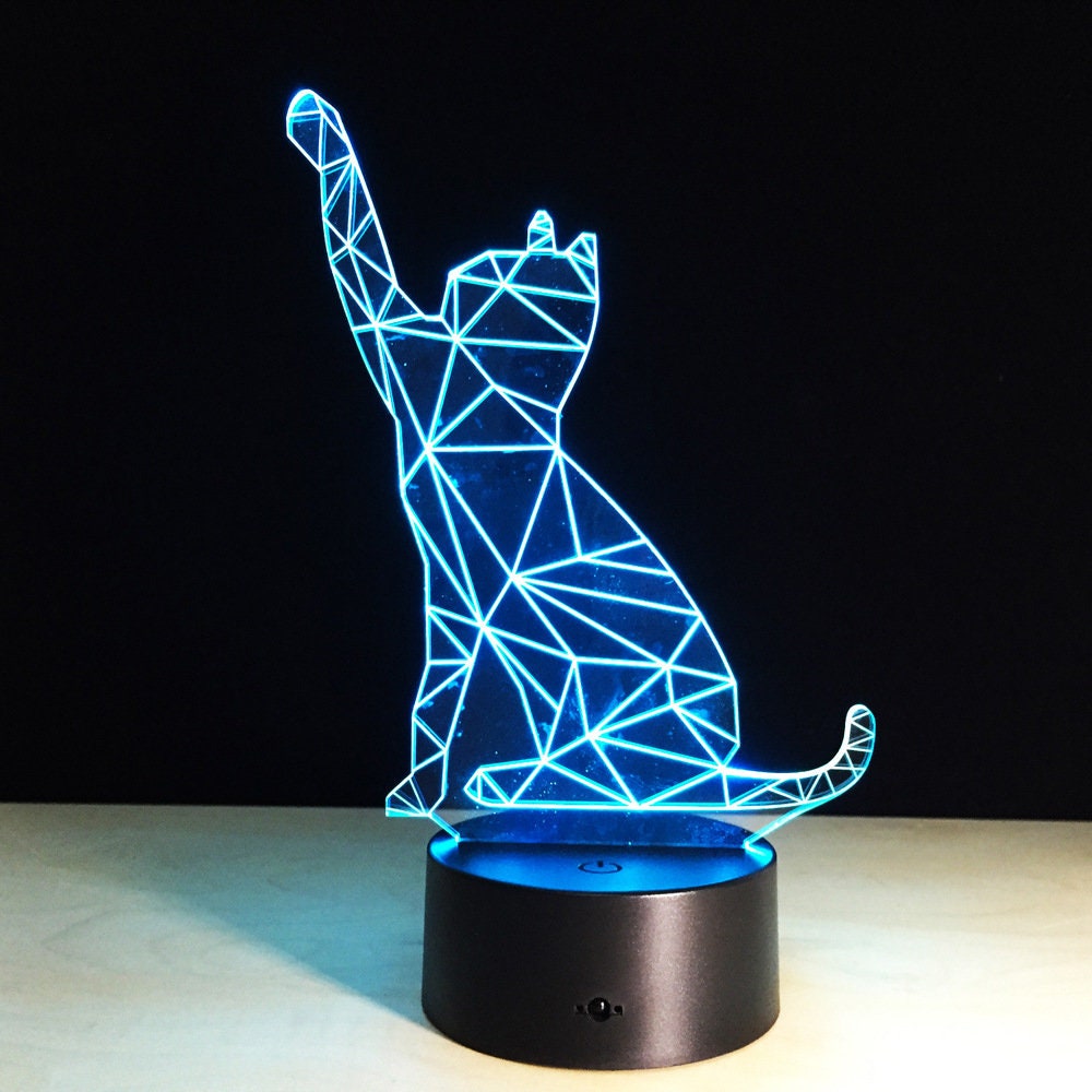 Cat Animal 3d Optical Illusion Lamp Night Light 50
