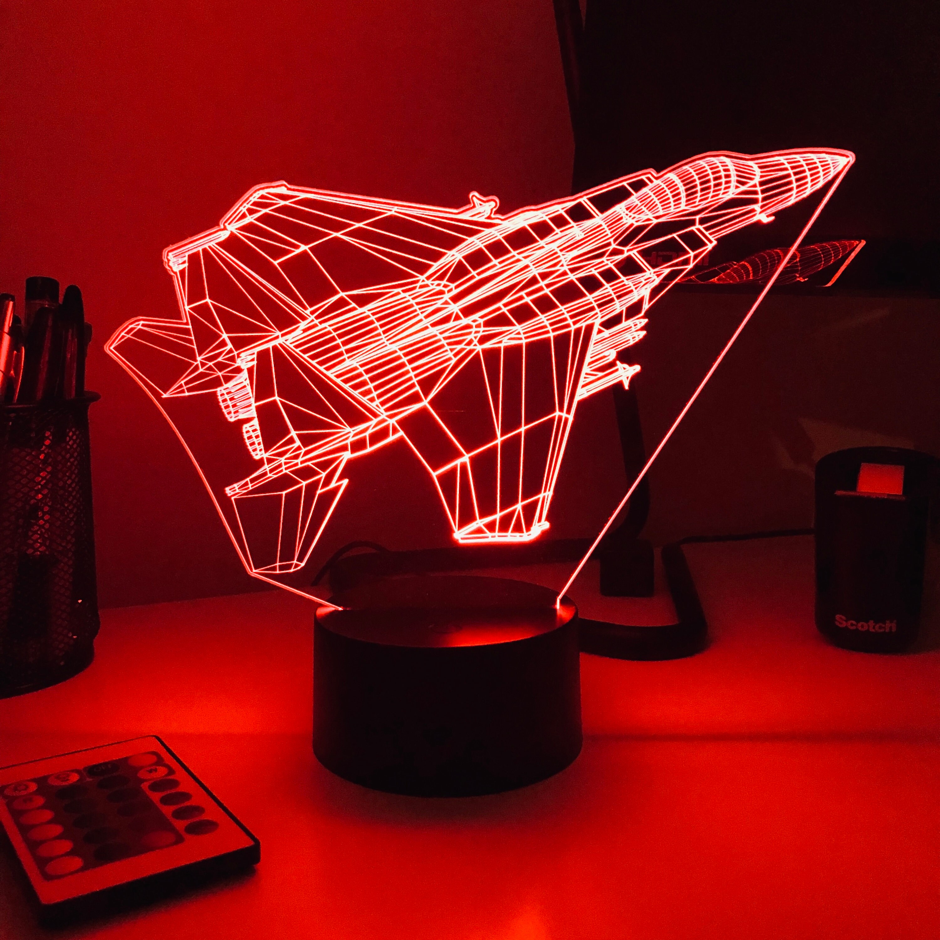F 15c Eagle Fighter Jet 3d Optical Illusion Lamp Etsy