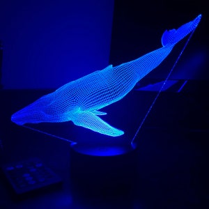 Blue Whale - 3D Optical Illusion Lamp Night Light