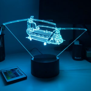 CH-47 Chinook Army Helicopter - 3D Optical Illusion Lamp