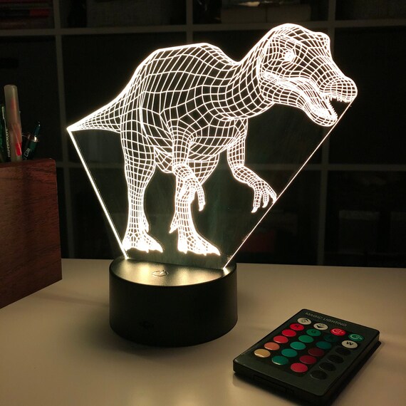 Baryonyx Dinosaur 3D Optical Illusion Lamp Etsy UK