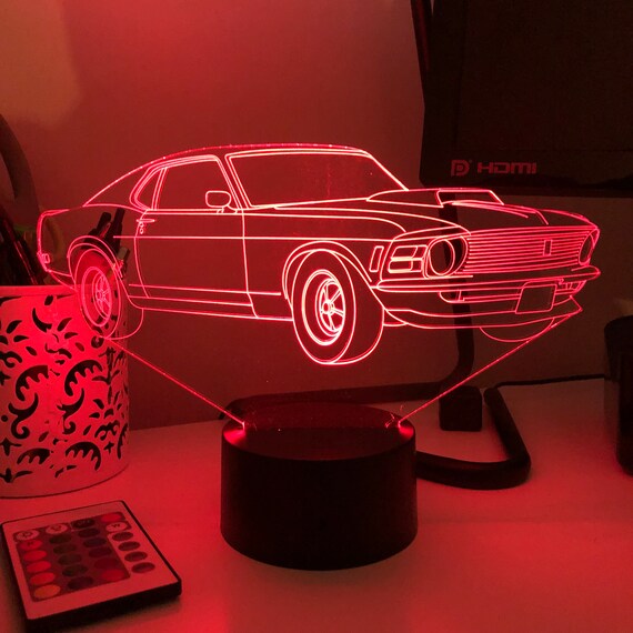 3D voiture de sport LED Lampe d'illusion Optique Lampe Lumière de