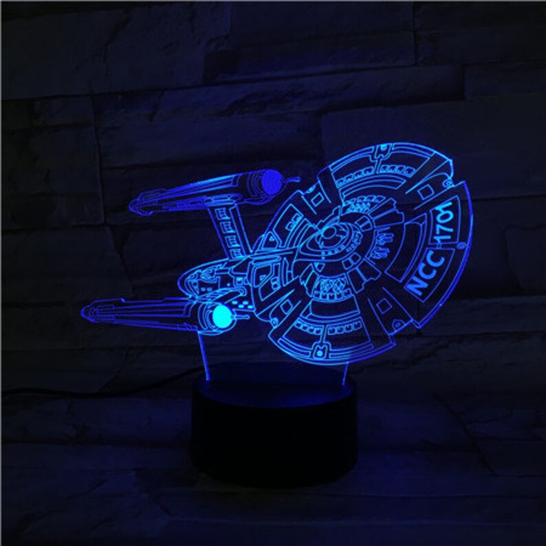 Star Trek Ncc 1701 Enterprise 3d Optical Illusion Lamp Night Image 0