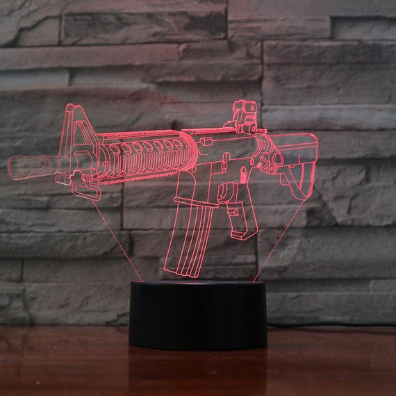 Pistolet 3D Petites Lumières De Nuit Cadeau Contrôle Tactile