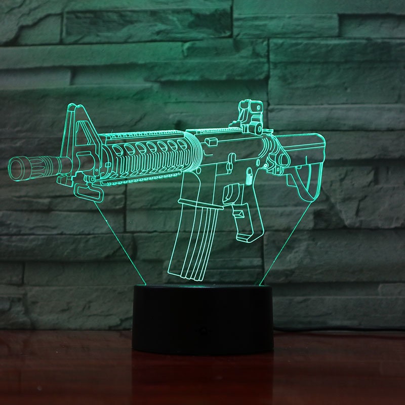 Pistolet 3D Petites Lumières De Nuit Cadeau Contrôle Tactile