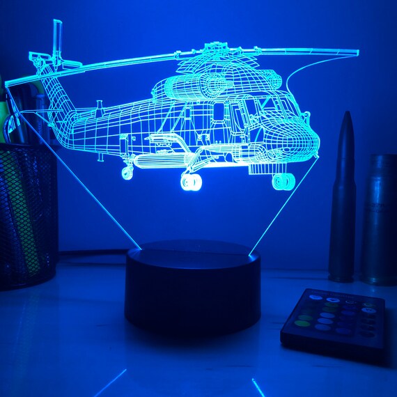 SH2 Seasprite Helicopter 3D Optical Illusion Lamp Etsy Canada