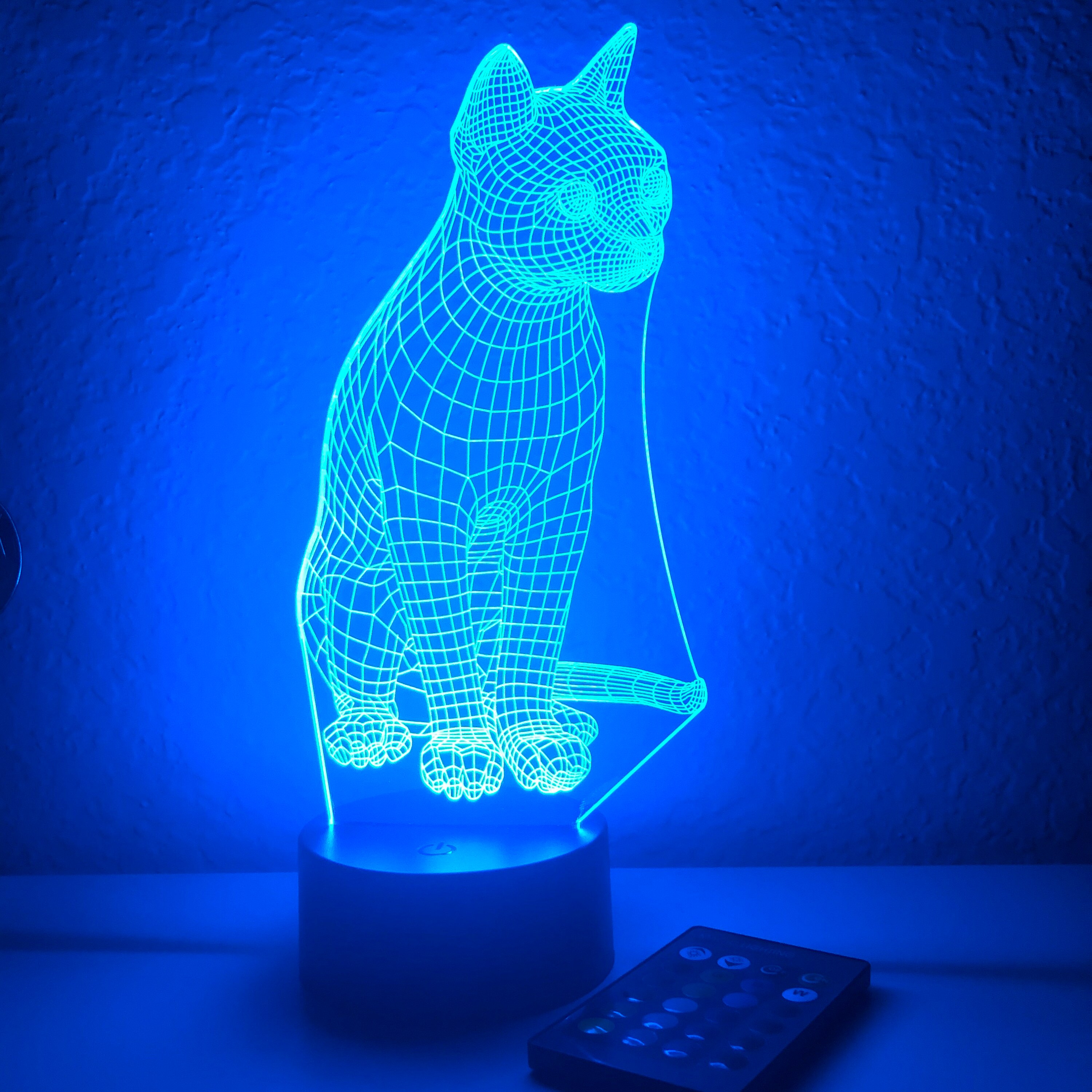 Cat 3D Optical Illusion Lamp Etsy Australia