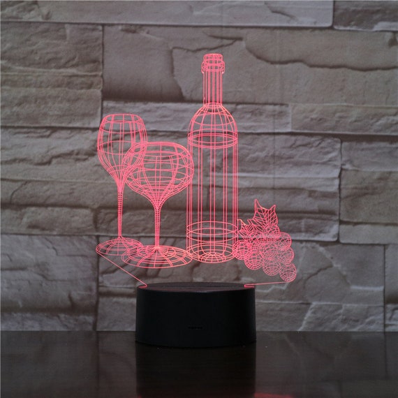 Wine 3d illusion lamp top