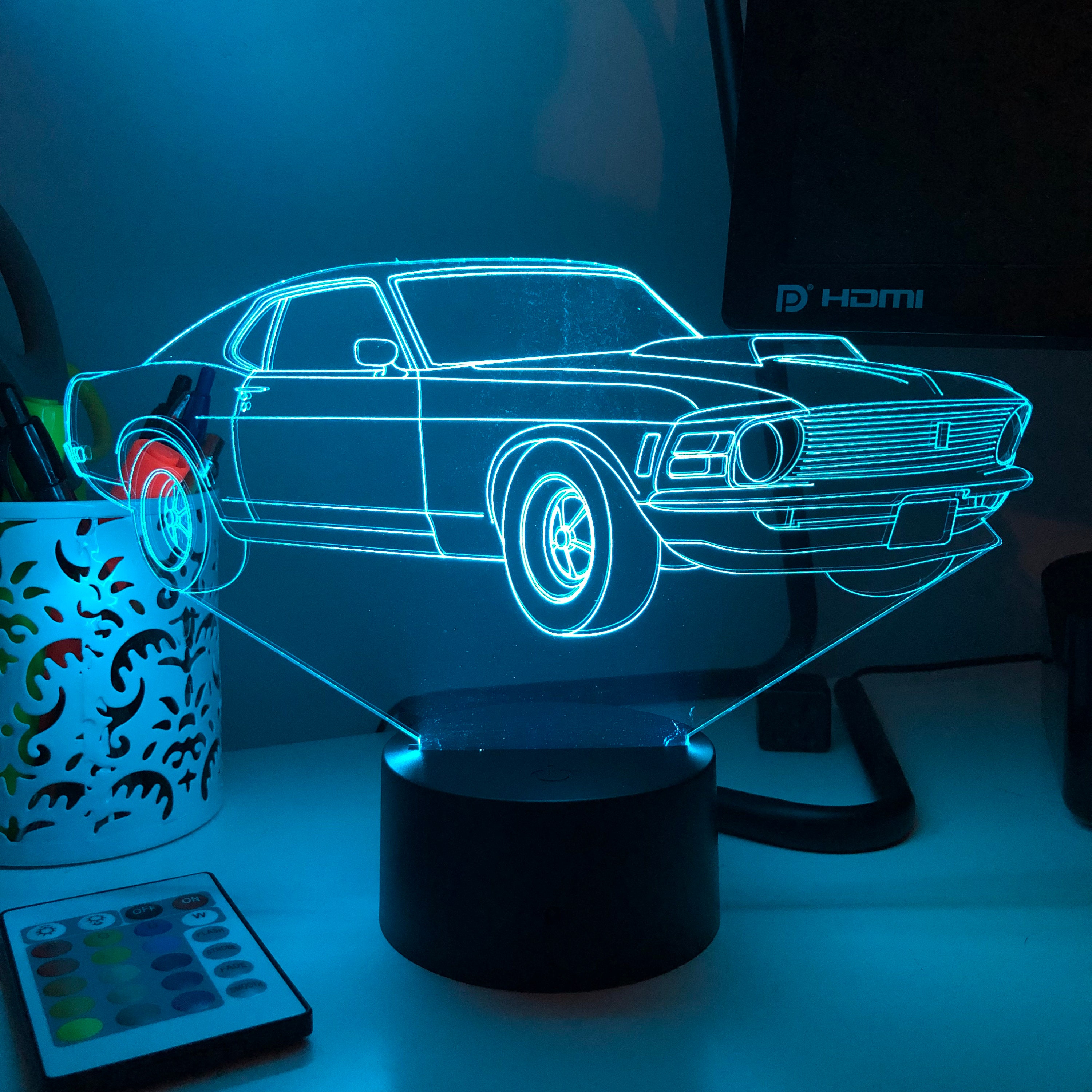 1970 Car 3D Optical Illusion Lamp -  Norway