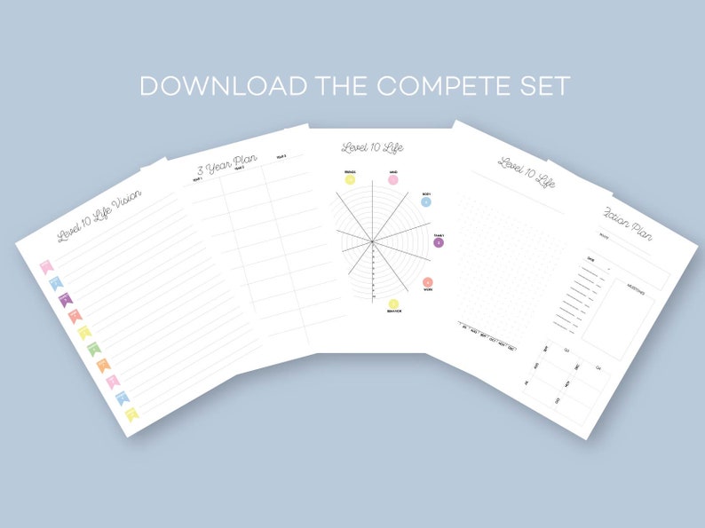 Printable Level 10 Life Goals Worksheets PDF Etsy Printable Level 10 Life Goals Worksheets PDF Etsy