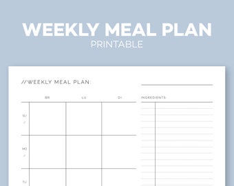 Printable Weekly Meal Plan