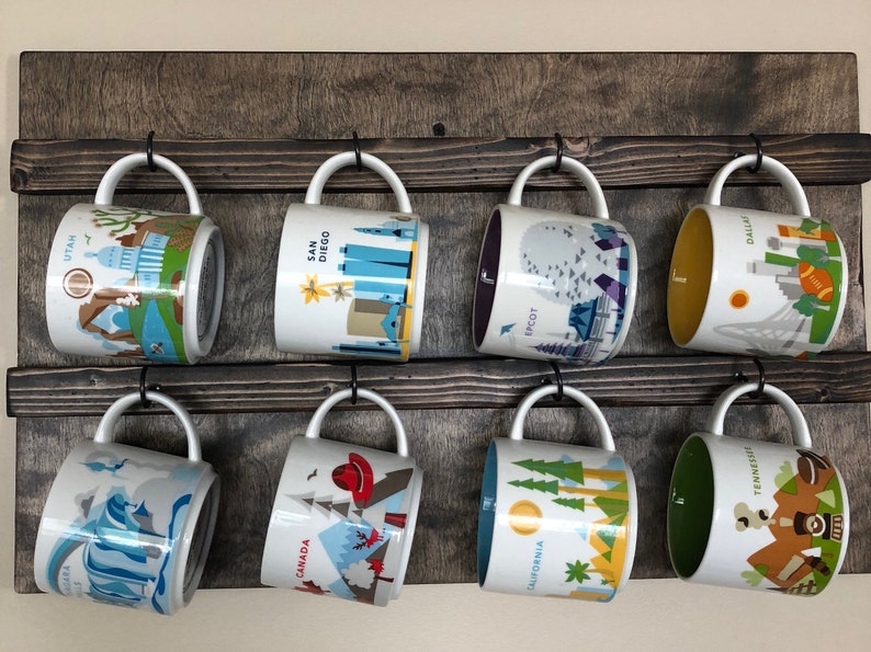 Wall Mounted Coffee Mug Holder Display Storage Rack ...