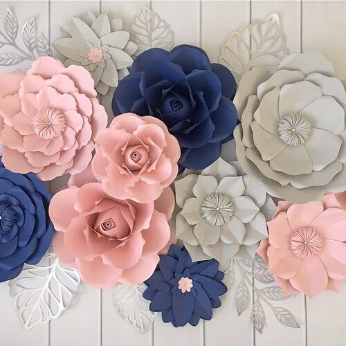 Paper Flowers Wall Decor Paper Flowers for Girls Room Floral Etsy