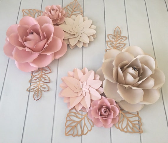Paper Flowers Wall Decor For Girls Room Fl - Paper Wall Art Flowers Paper Flowers Wall Decor For Girls Room Fl - Paper Wall Art Flowers