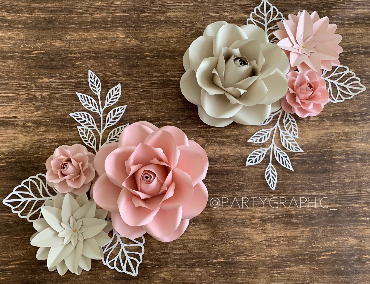 Paper Flowers Wall Decor Paper Flowers For Girls Room Floral Etsy