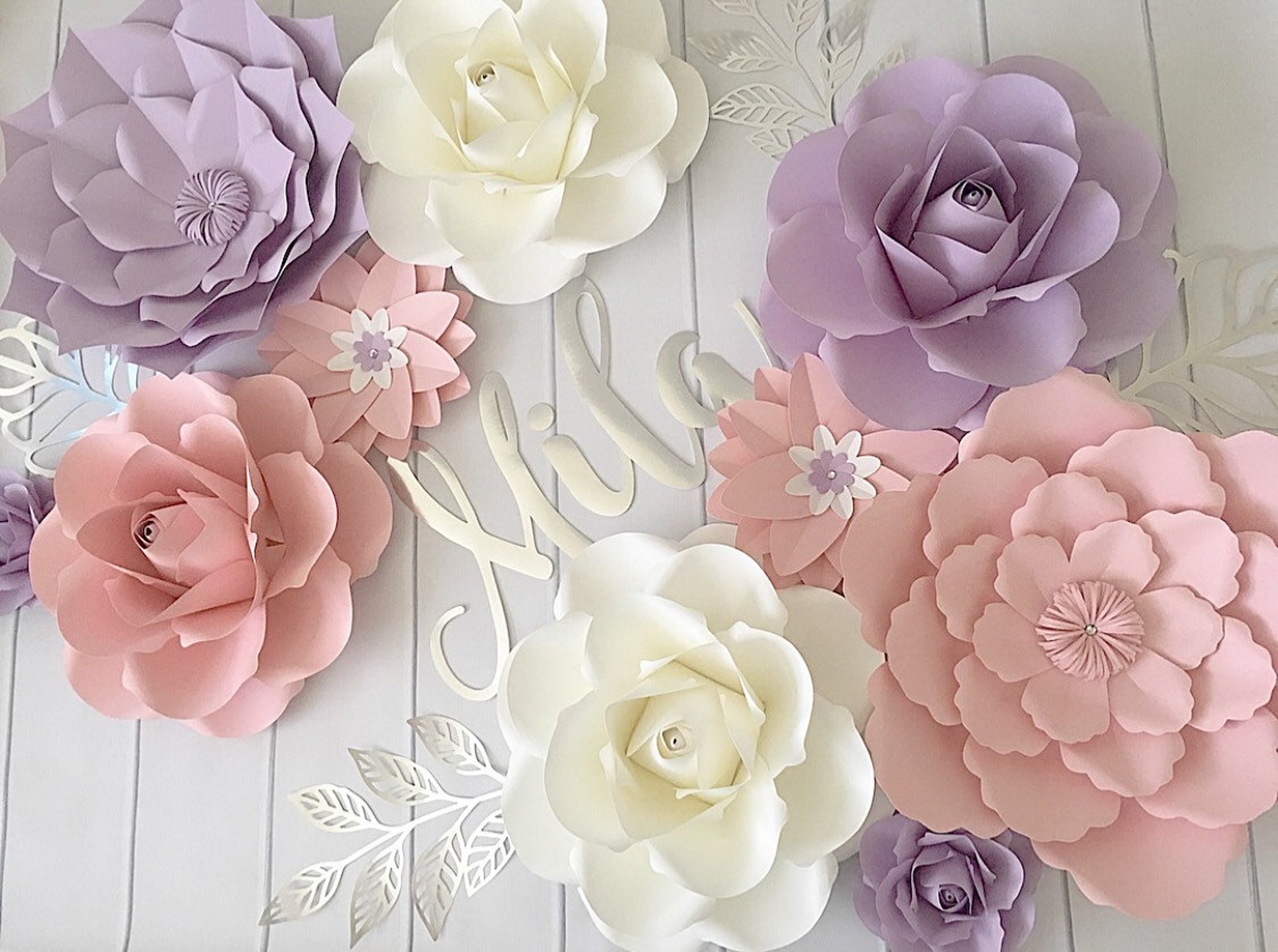 Paper Flowers Wall Decor Girls Paper Flowers Room Decor Etsy