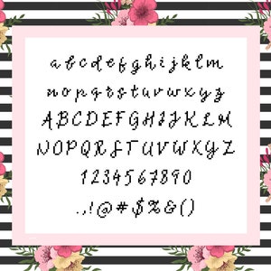 Hand Written Cursive Font cross stitch pattern | PATTERN ONLY | PDF instant download