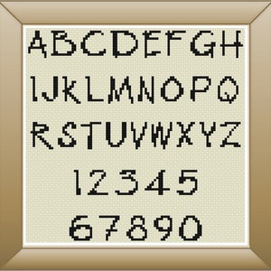 Comic manga cross stitch pattern pixel font | PATTERN ONLY | PDF Instant download