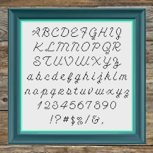 Cursive Font Cohesive Letters Cross Stitch Pattern | PATTERN ONLY | PDF instant download