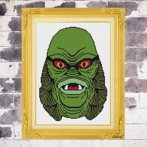Creature from the Black Lagoon cross stitch pattern | PATTERN ONLY | PDF Instant download