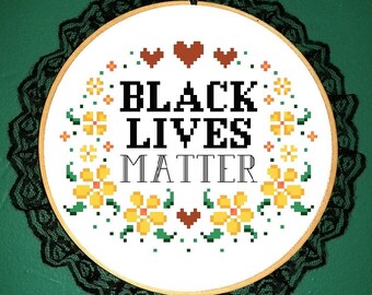 Black lives matter cross stitch pattern | PATTERN ONLY | PDF instant download