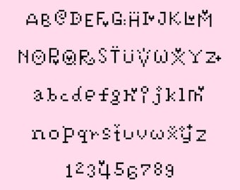 Kawaii Font cross stitch pattern | PATTERN ONLY | PDF instant download
