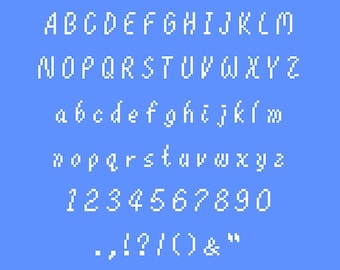 Mario 64 video game font cross stitch pattern | PATTERN ONLY | PDF instant download