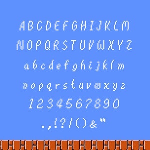 Mario 64 video game font cross stitch pattern | PATTERN ONLY | PDF instant download