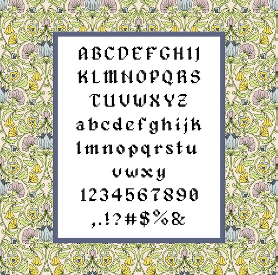 Renaissance Font cross stitch pattern PATTERN ONLY PDF | Etsy