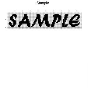 May include: Black and white pixelated image of the word "SAMPLE" on a white background.