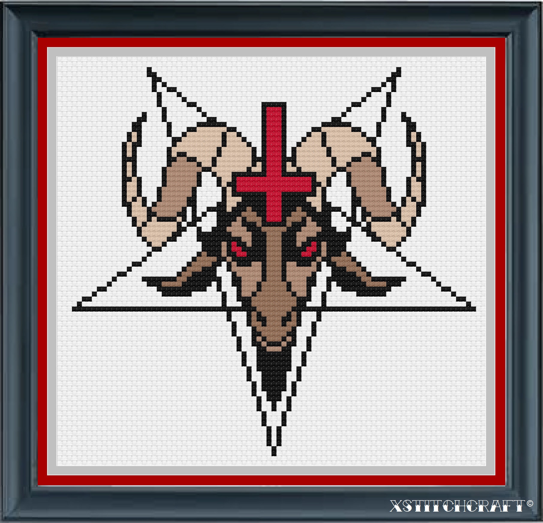 Ram Pentagram Cross Stitch Pattern | PATTERN ONLY | PDF Instant