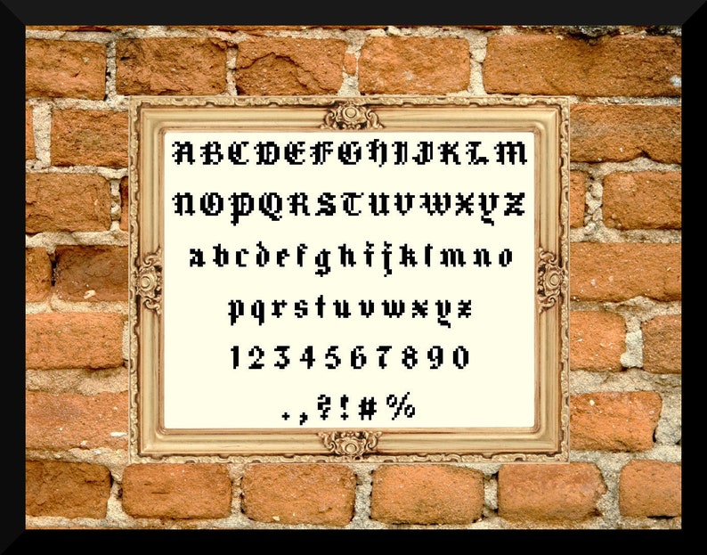 Cross Stitch Pattern Old English Letters - Cross Stitch Patterns