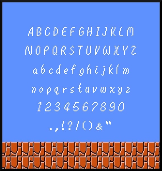 Mario 64 Video Game Font Cross Stitch Pattern Pattern Only Etsy