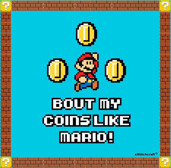Bout my coins like Mario Cardi B I like it like that cross stitch pattern | PATTERN ONLY | PDF instant download